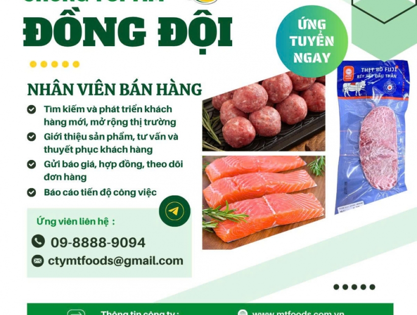Tuyển NVKD thị trường ngành thực phẩm đi làm ngay