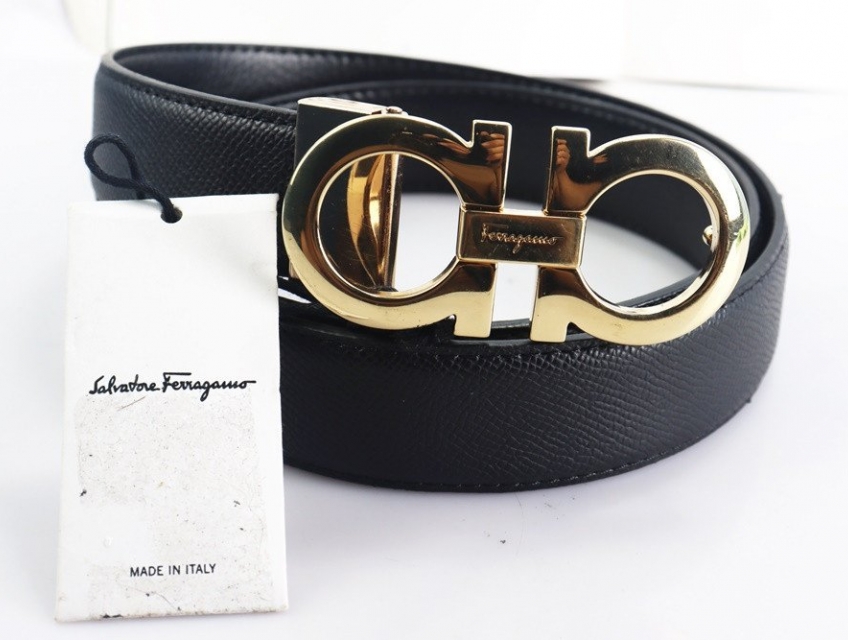 Thắt Lưng Nam Salvatore Ferragamo mặt Lake Vàng Chính Hãng 62153