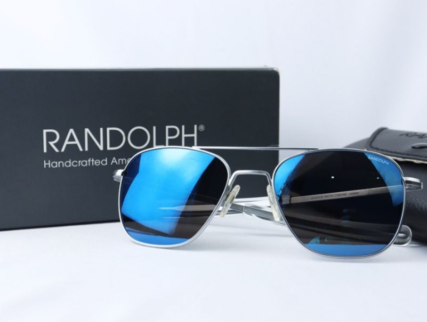 Kính Nam RANDOLPH tròng tráng gương xanh Made in U.S.A Fullbox 50841