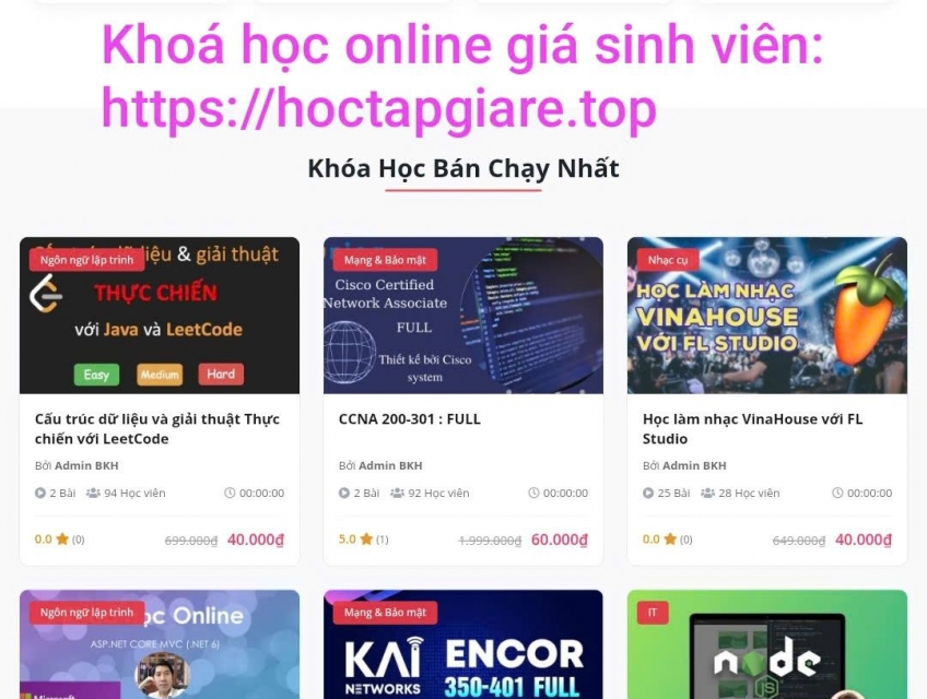 Khóa học online giá sinh viên