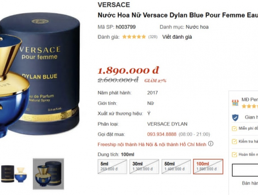 Free ship toàn quốc - Dylan Blue Pour Femme Eau de Parf