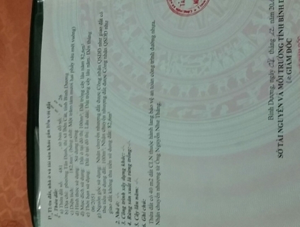 Bán lô đất hai mặt tiền 8x23,3m Bến Cát, BÌnh Dương