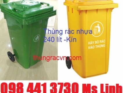 Thùng rác nhựa 240 lít nắp kín giảm giá mạnh dịp 2 tháng 9 năm 2018