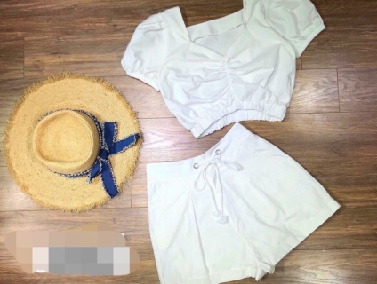 SET ÁO TAY PHỒNG + QUẦN SHORT TRẮNG
