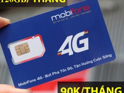 Sim 4G Mobifone có 120GB/tháng - 90k/tháng