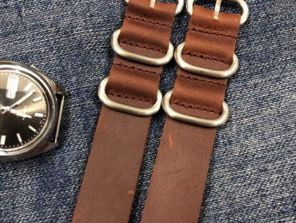 Dây đeo đồng hồ nato da bò End 22h59 3/8/2019