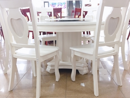 Bàn Ăn Mặt Đá Tròn 6 Ghế 1M3 - Mẫu 05