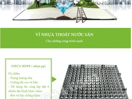 Tấm nhựa thoát nước - Vỉ thoát nước cho bồn trồng cây, mái nhà, sân cỏ