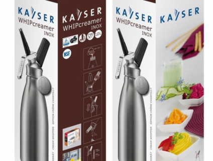 Bình Làm Kem Inox KAYSER 1 Lít ( Bình và đầu Inox) - Hàng Nhập Khẩu