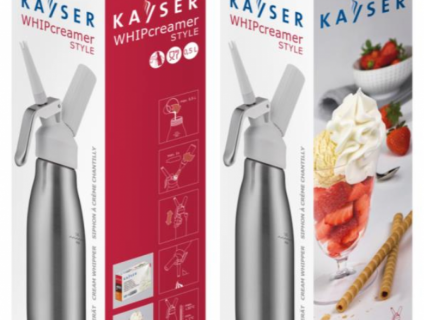 Bình Làm Kem Inox KAYSER 0.5 Lít ( Bình Inox, đầu nhựa) - Nhập Khẩu