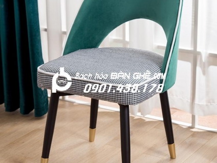 Ghế nệm bọc vải nhung GLM122, Ghế quán cafe vip, ghế cafe nệm bọc nhun