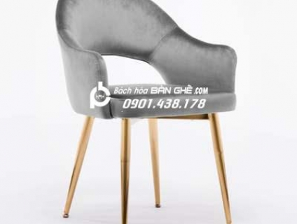 Ghế nệm bọc vải nhung chân mạ vàng GLM123 - Ghế cafe, Ghế ăn