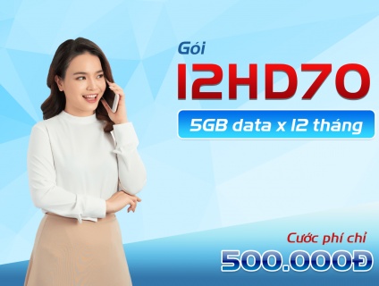 Giảm ngay 40% cước phí khi đăng ký gói cước dài hạn 12HD70 của MobiFon