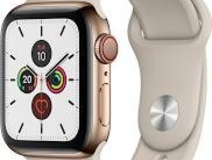 Đồng hồ Apple watch thép 5 44mm gold dây cao su new esim Viettel
