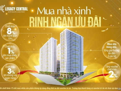 Căn hộ giá rẻ với nhiều ưu đãi Legacy Central.