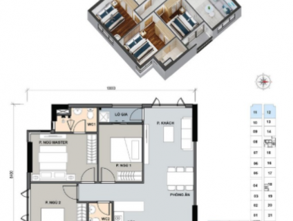 Căn hộ chung cư 3PN ngay trục tháp giữa Picity quận 12