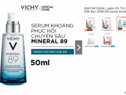 Bộ serum khoáng phục hồi chuyên sâu và làm sáng da Vichy Mineral 89