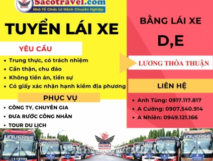 Tuyển tài xế dấu E,D