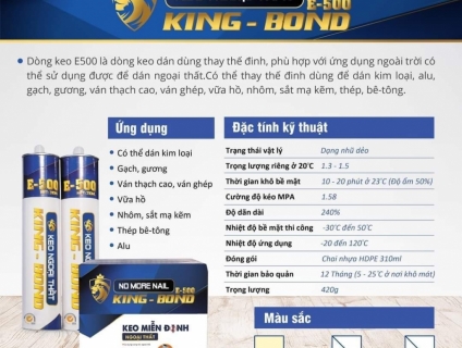 KEO MIỄN ĐINH KING BOND E500 ( KEO NGOẠI THẤT) THƯƠNG HIỆU EWIN
