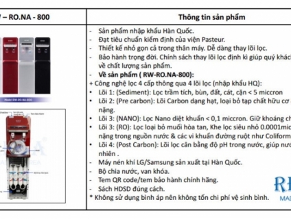 Sản phẩm của Công Ty Máy Lọc Nước REWA và trách nhiệm đối với người ti