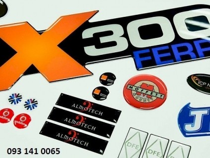 In tem nổi số lượng ít, decal phản quang 3m, xi bạc, 7 màu