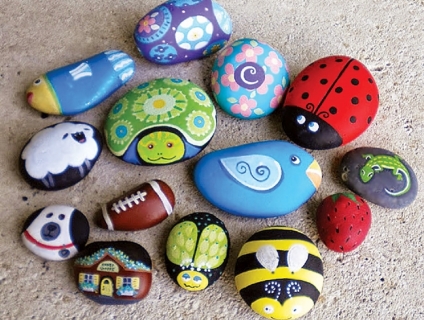 Tạo hình từ sỏi trang trí