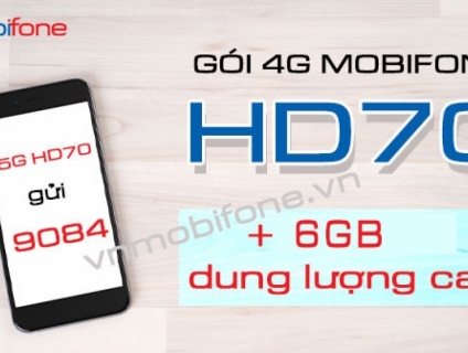 Gói HD70 MobiFone Khuyến Mãi Data Tốc Độ Cao Mỗi Tháng