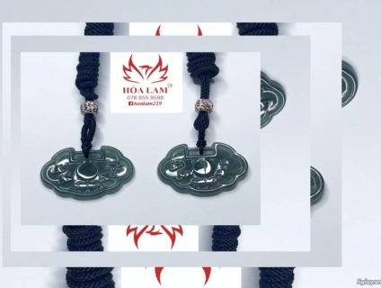 Mặt dây Khóa trường mệnh (cẩm thạch lam băng) nhỏ xinh