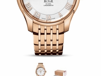 •••Omega De Ville Co-Axial Chronometer vỏ vàng hồng 18k cọc số la mã g