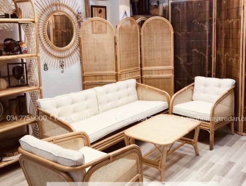 Bộ bàn ghế salon mây sang trọng