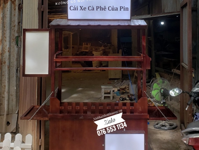 Mẫu Xe Bán Cafe Mang Đi Đẹp, Chất Bằng Gỗ