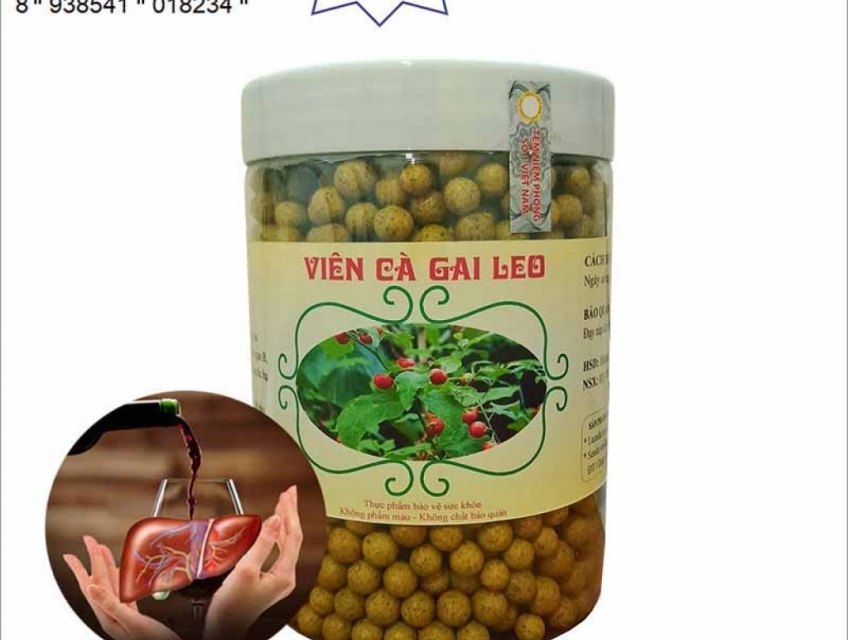 1KG 2 hộp Viên cà gai leo thải độc gan. Tặng 100G viên nghệ mật ong
