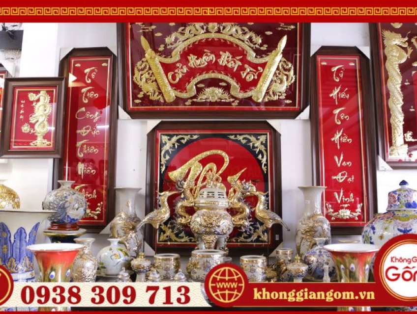 Khánh vàng, liễn thờ cửu huyền thất tổ