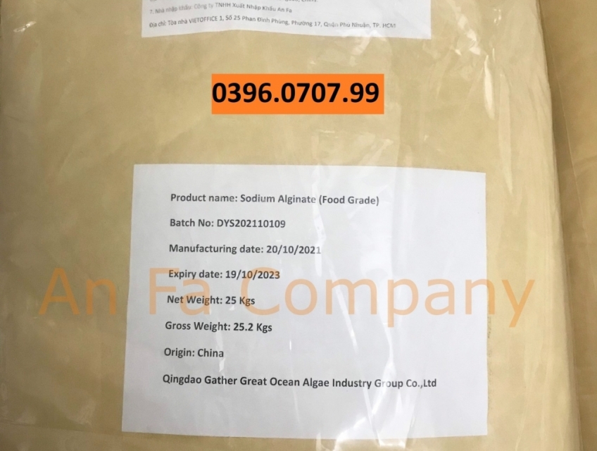 Phụ gia làm đặc Sodium Alginate - China (E401)
