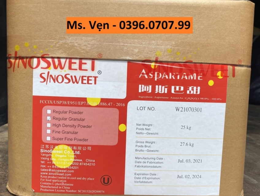 Aspartame (E951) - Chất tạo ngọt thực phẩm, đường hóa học cao cấp