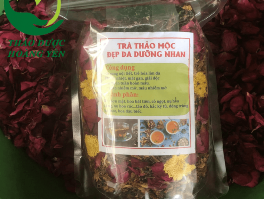 trà sơn mật hồng sâm, trà giảm cân thảo mộc, trà thảo mộc đẹp da