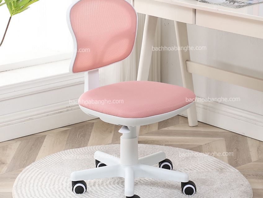 Ghế học sinh chân xoay nâng hạ màu hồng xanh xám