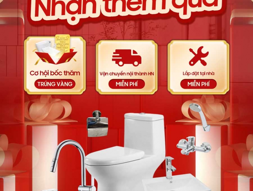 Tân trang nhà có thiết bị vệ sinh Inax nhận thêm quà tại SEABIG