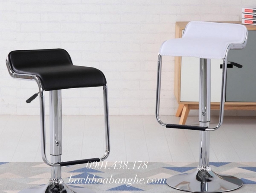 Ghế quầy bar ghế quầy tiếp tân da xoay 360 độ GBH02