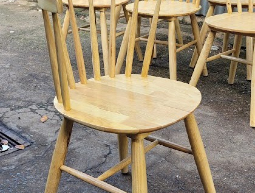 Ghế 9 song gỗ cao su đẹp giá tốt