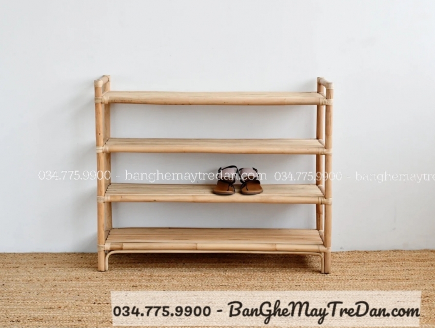 Kệ giày dép mây tự nhiên