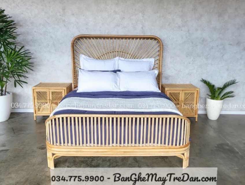 Giường mây tự nhiên cho giấy ngủ êm sâu