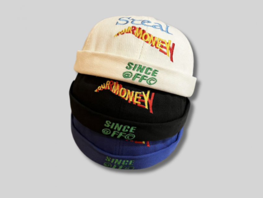 Nón Miki Tròn Thêu Chữ “Steal Your Money” Phong Cách Hàn Quốc