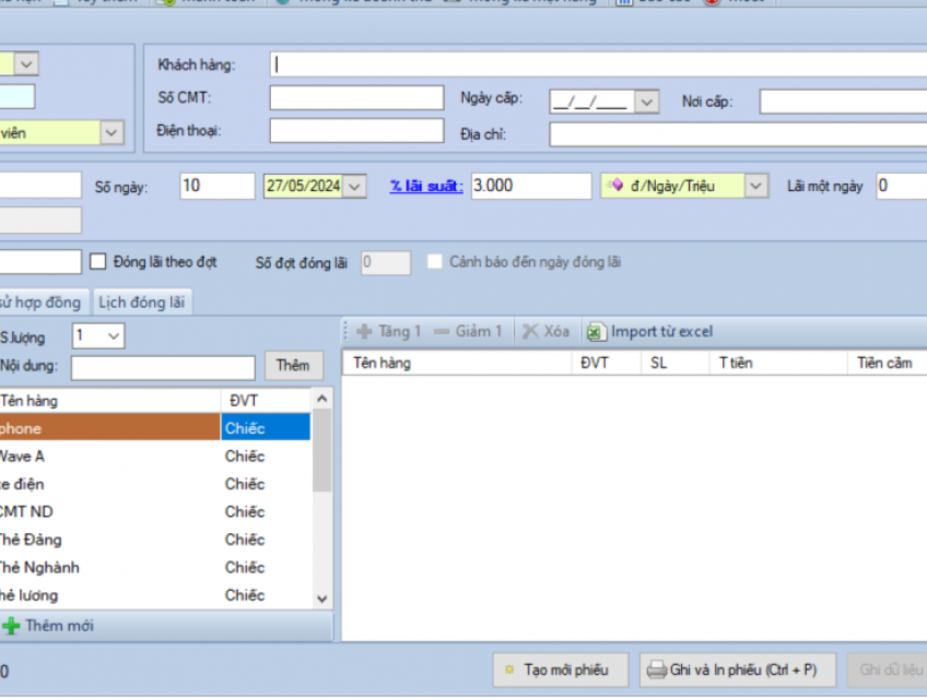 Phần mềm quản lý tiệm cầm đồ : 0917.66.4444