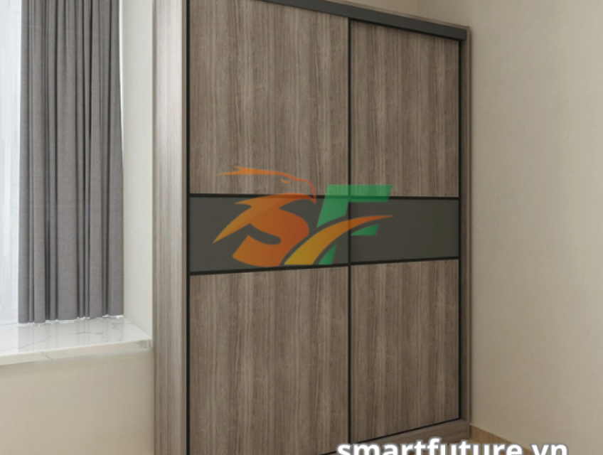 Tủ quần áo cửa lùa 1m4 chất liệu gỗ công nghiệp đơn giản thanh lịch
