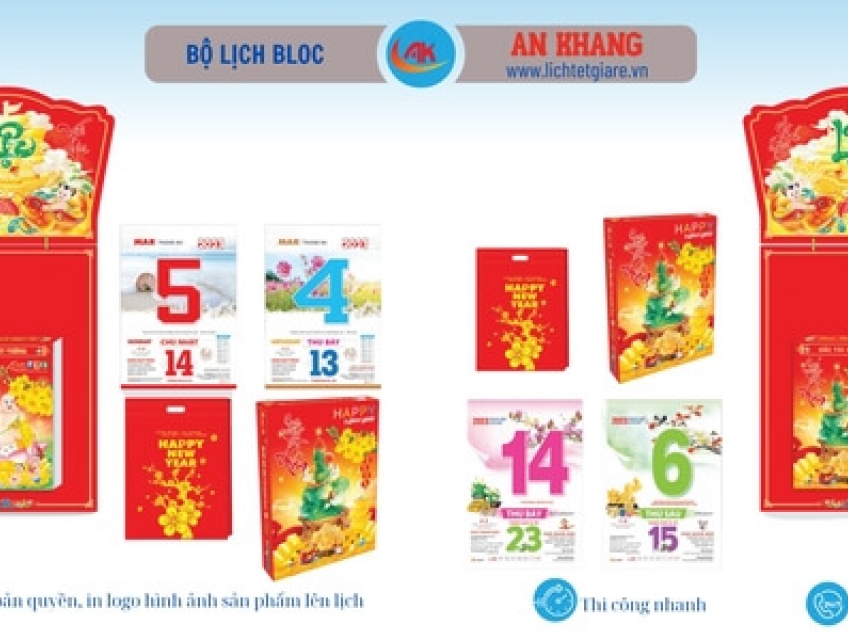 In lịch tết tại Long An, in lịch tết theo yêu cầu