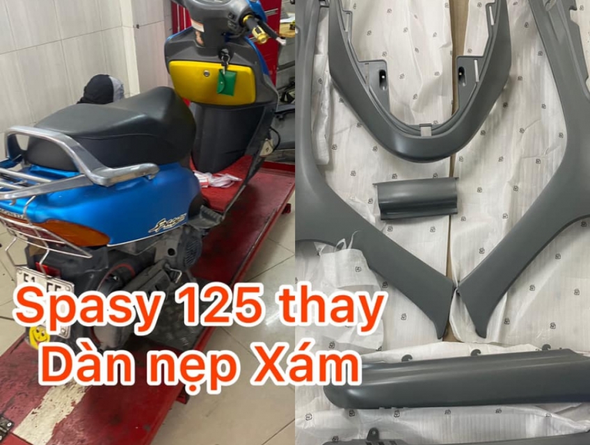 bộ  nẹp spasy 125 màu xám Đài Loan