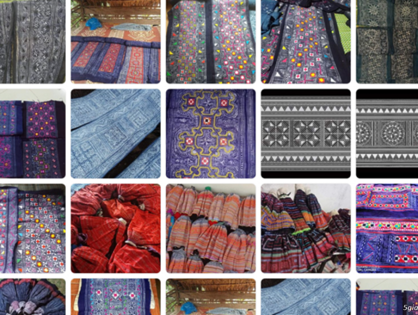 Vải hoa văn thổ cẩm họa tiết cái cồng của thầy mo mua ở đâu?