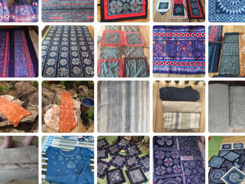 Vải thổ cẩm dân tộc Mông họa tiết mặt trời mua ở đâu?