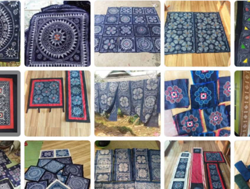 Vải thổ cẩm dân tộc Mông vẽ hoa văn trên địu em bé mua ở đâu?